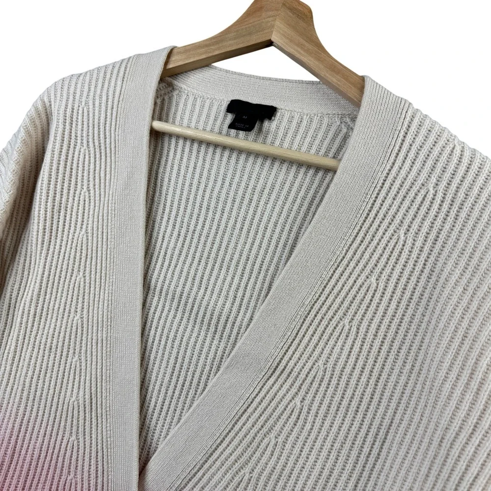 J.Crew Collection Pink Ombre 100% Cashmere Ribbed Cardigan Sweater H7529 Mens M - Picture 1 of 9